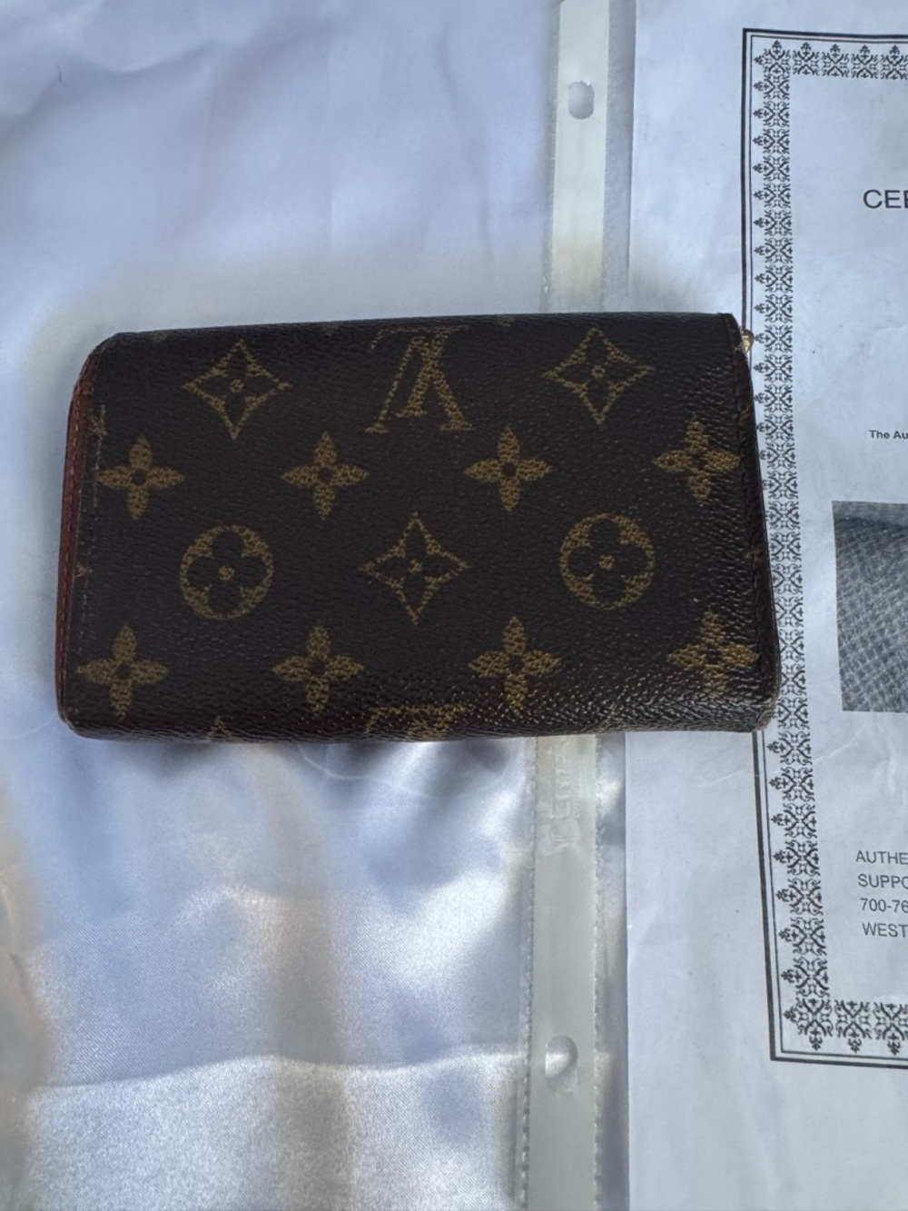 Louis Vuitton Monogram Snap Compact Wallet - Brown & Gold With COA - Picture 3 of 10